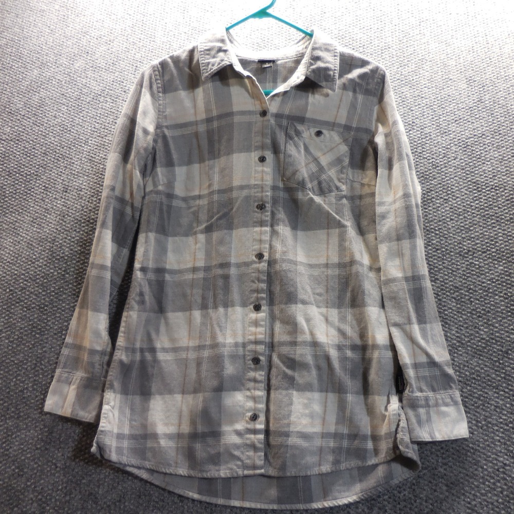 Patagonia Womens Organic Cotton Apsen Forest Tunic Plaid Button Down Shirt S